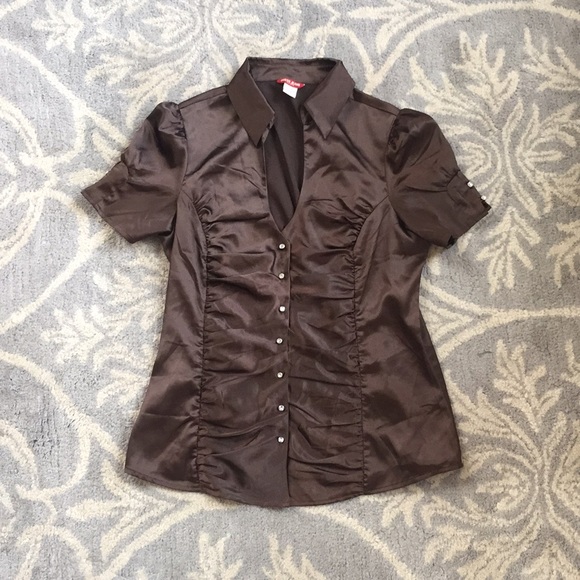 Guess Blouse women’s XL brown - Picture 2 of 4